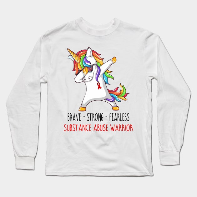 Substance Abuse Warrior Brave Strong Fearless Support Primary Sclerosing Cholangitis Warrior Gifts Long Sleeve T-Shirt by ThePassion99